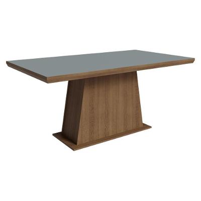 Mesa de Jantar 5364J12MO 6 Lugares Retangular Tampo MDF 160CM Rustic e Cinza Madesa