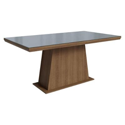 Mesa de Jantar 5364J12MOVI 6 Lugares Retangular com Vidro Cinza Rustic Madesa 160CM
