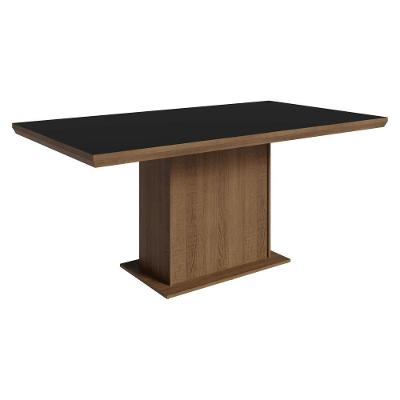Mesa de Jantar 5275 6 Lugares Retangular MDP Rustic-Preto Madesa 160CM
