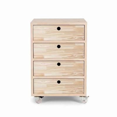 Mesa Auxiliar Linea Quadrada MDF Plástico 40CM Amadeirado Artfactory Design