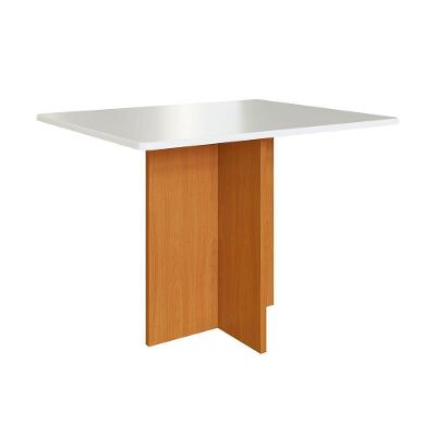Mesa Monaco Suíça 6 Lugares Retangular MDF 110CM Off White e Freijó Indékes