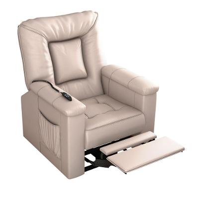 Poltrona Ken Reclinável Elétrica Courino Confortável Bege Sallar Home 90CM