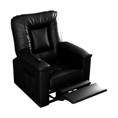 Poltrona Ken Reclinável Elétrica Courino Confortável Preto Sallar Home 90CM