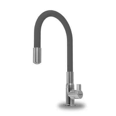 Torneira de Bancada Motion Monocomando de Mesa Latão Cromado com Bica Móvel Cinza