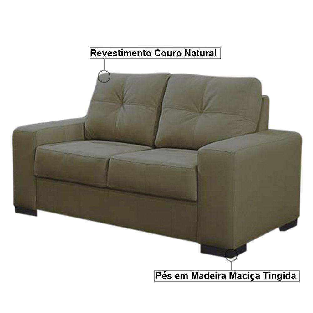 Sofá 2 Lugares 150cm Turim Couro Fendi - 4