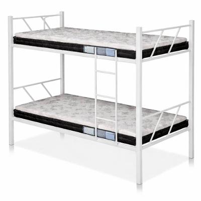 Beliche Solteiro Rubi com Escada Lateral 2 Colchões Espuma D20 Aço Branco KLM Store
