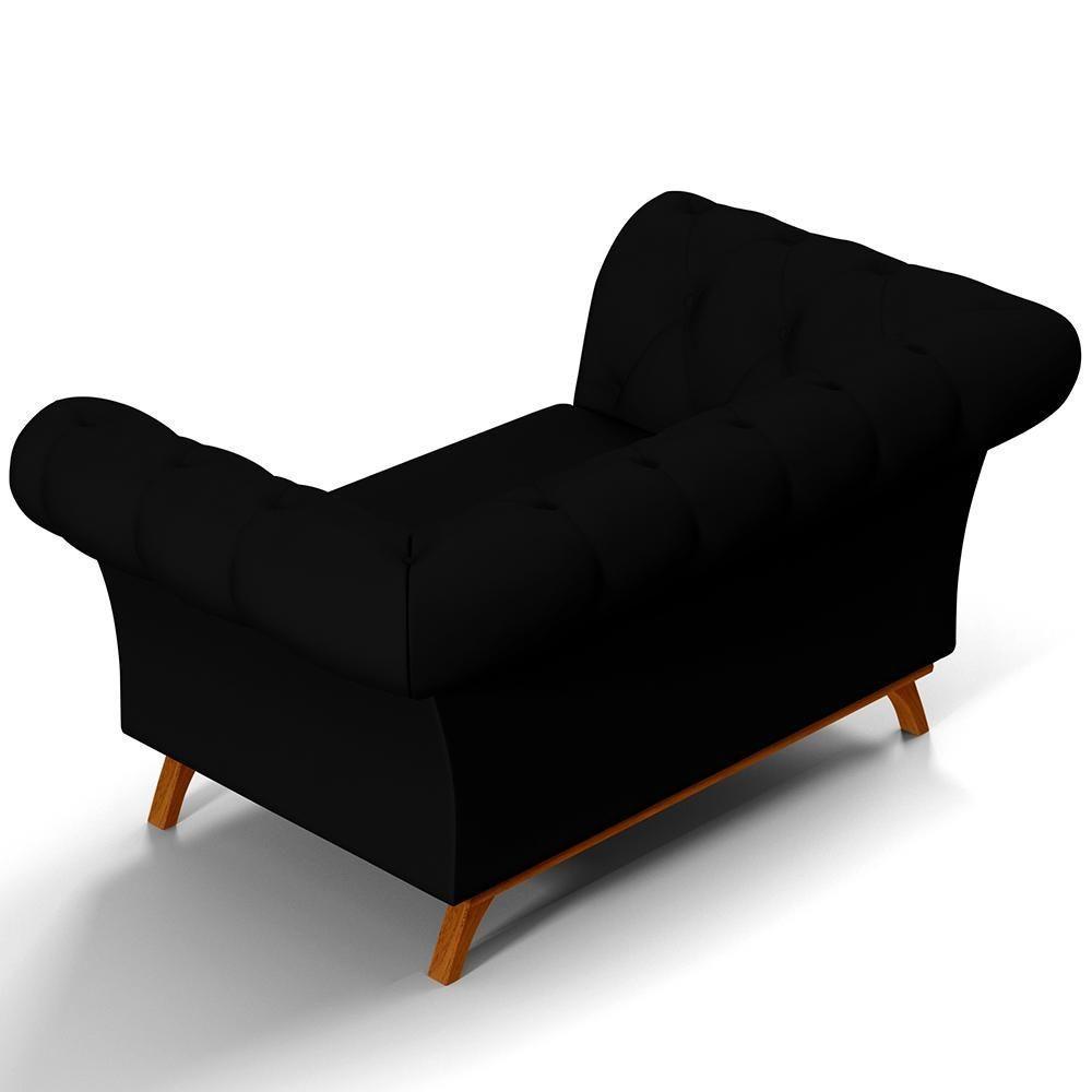 Sofá 2 Lugares Império 150 Cm Veludo Preto C-300 - 3