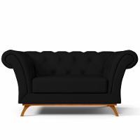 Sofá 2 Lugares Império 150 Cm Veludo Preto C-300 - 11