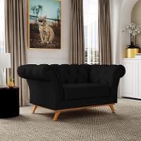 Sofá 2 Lugares Império 150 Cm Veludo Preto C-300 - 12