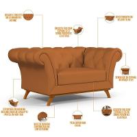 Sofá 2 Lugares Império 150 Cm Veludo Telha C-262 - 5