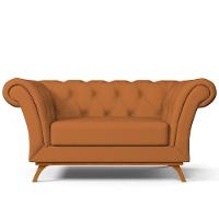 Sofá 2 Lugares Império 150 Cm Veludo Telha C-262 - 6