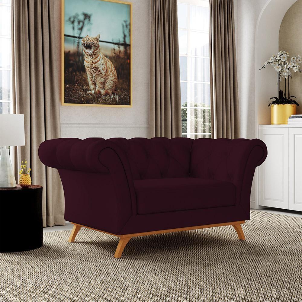 Sofá 2 Lugares Império 150 Cm Veludo Roxo Grape C-292 - 7