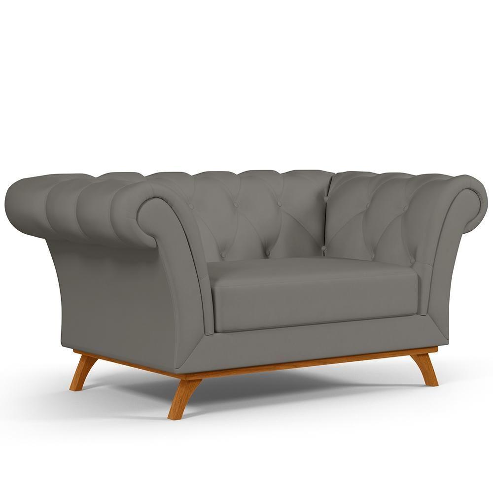 Sofá 2 Lugares Império 150 Cm Veludo Cinza C-317 - 1