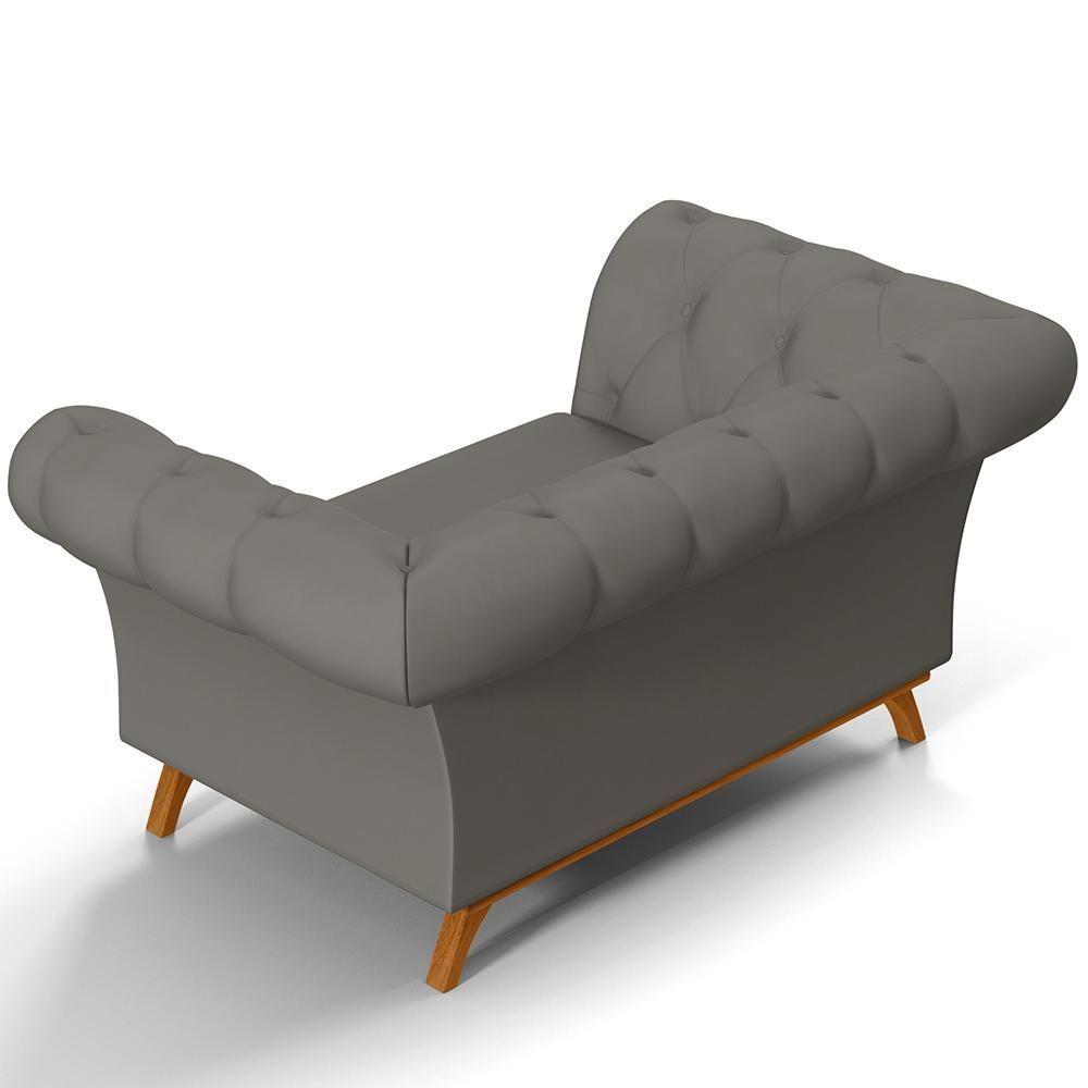 Sofá 2 Lugares Império 150 Cm Veludo Cinza C-317 - 7