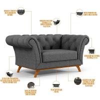 Sofá 2 Lugares Império 150 Cm Cinza Escuro C-416 - 5