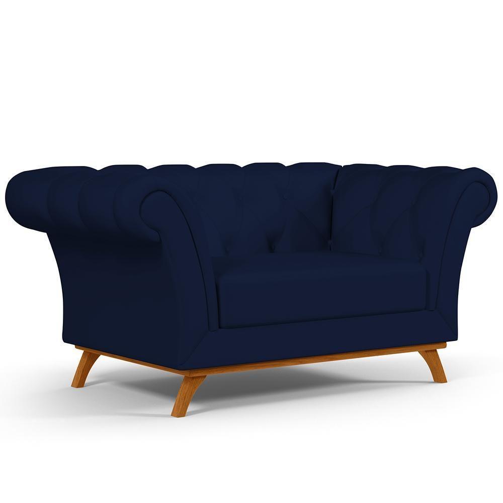 Sofá 2 Lugares Império 150 Cm Veludo Azul Marinho C-287 - 1