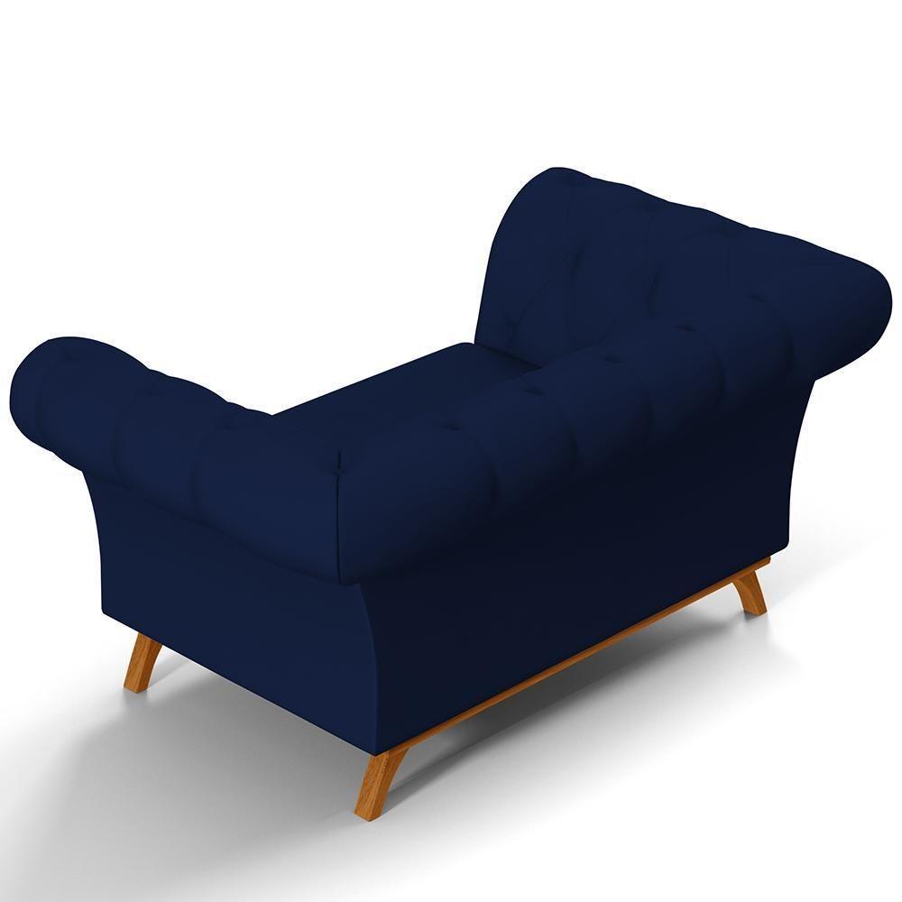 Sofá 2 Lugares Império 150 Cm Veludo Azul Marinho C-287 - 3