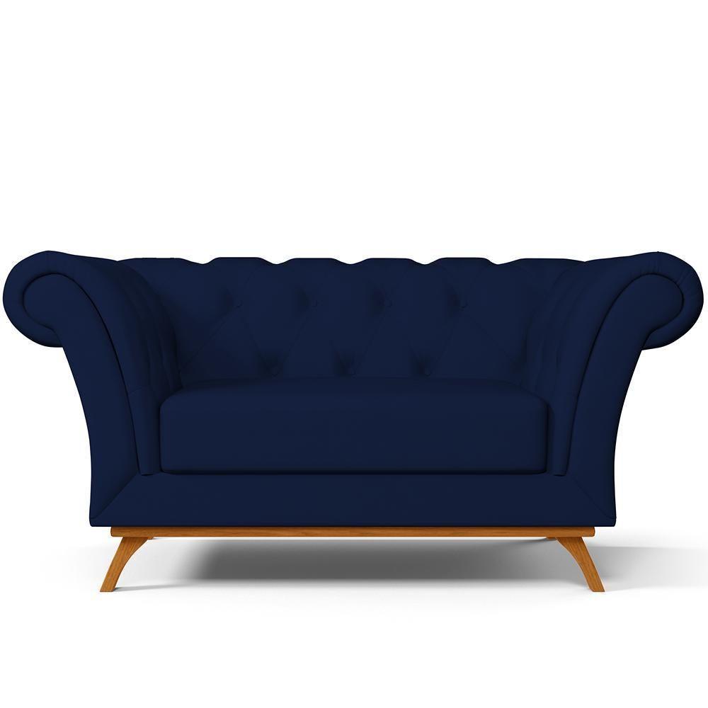 Sofá 2 Lugares Império 150 Cm Veludo Azul Marinho C-287 - 6