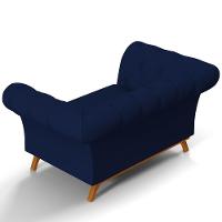 Sofá 2 Lugares Império 150 Cm Veludo Azul Marinho C-287 - 5