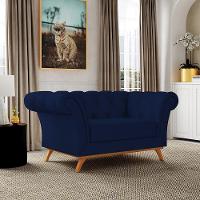 Sofá 2 Lugares Império 150 Cm Veludo Azul Marinho C-287 - 13