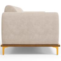 Sofá 03 Lugares Kiev 210 Cm Veludo Bege C-309 - 3