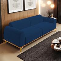 Sofá 03 Lugares Kiev 210 Cm Veludo Azul Marinho C-304 - 7