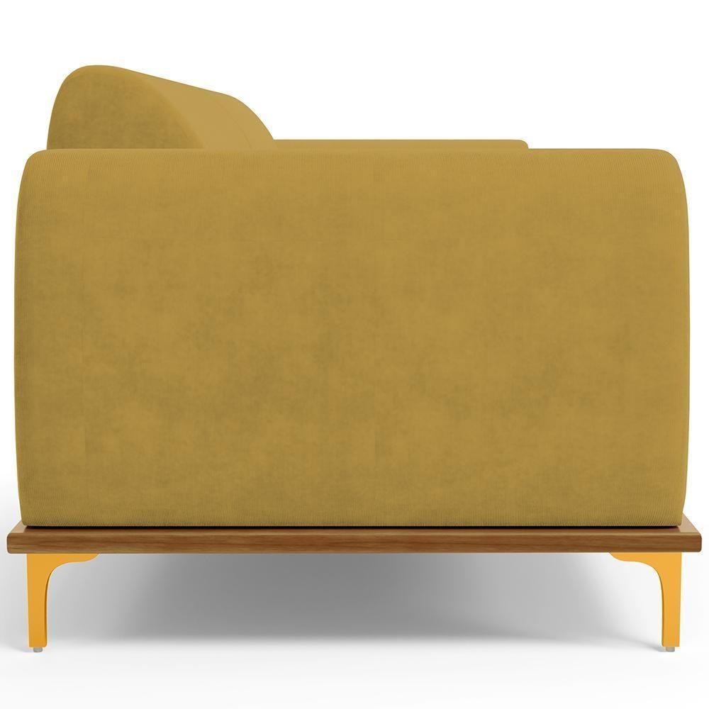 Sofá 03 Lugares Kiev 230 Cm Veludo Mostarda C-260 - 3