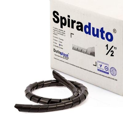 Organizador Fios E Cabos Spiraduto 1-2 Preto - 50 Metros