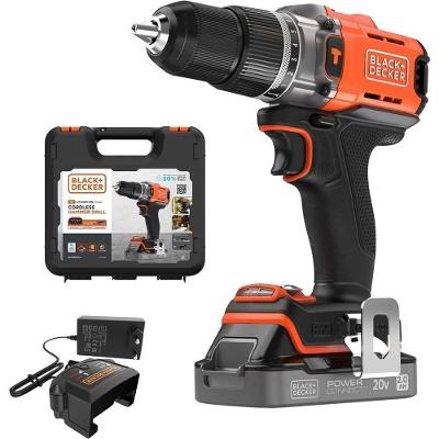 Parafusadeira Furadeira Black+decker Bcd383d1xk-br 20 V Max 2 Ah Bivolt Com Luz Led E Empunhadura