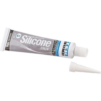 Borracha de Silicone Acético Tekbond Alta Temperatura Cinza 50g 110V