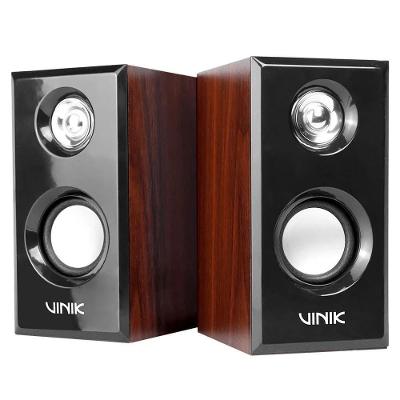 Caixa de Som Vinik WD6W 6W RMS 2.0 com Conectividade P2 USB Acabamento Amadeirado