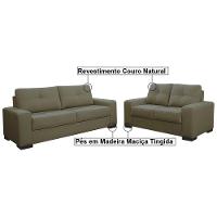 Sofá 2 E 3 Lugares Turim Couro Verde - 3