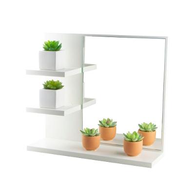 Armário para Banheiro Nice com Espelho 1 Porta 3 Prateleiras MDP 40CM Branco Mercado das Prateleiras