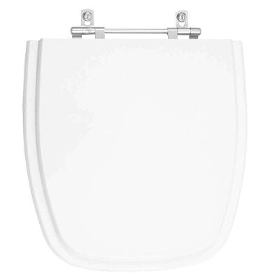 Assento Sanitário Mariana Alongado Resina Plástica Convencional Alumínio Ajustável Branco 40CM