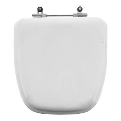 Assento Sanitário Flex Alongado MDF Alumínio Almofadado Branco Pontto Lavabo 40CM