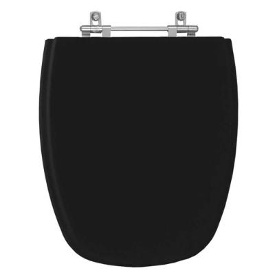 Assento Sanitário Monte Carlo Alongado MDF Convencional Preto Pontto Lavabo 40CM
