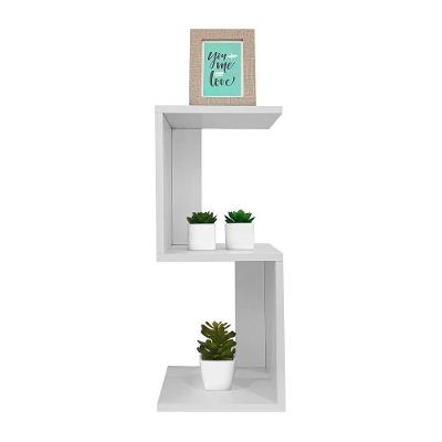 Mesa de Cabeceira S MDP Moderno Branco Mercado das Prateleiras 25CM