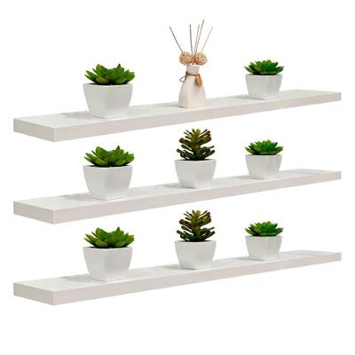 Prateleira Kit 3 75 X 15cm Madeira MDP Branco Mercado das Prateleiras 75CM