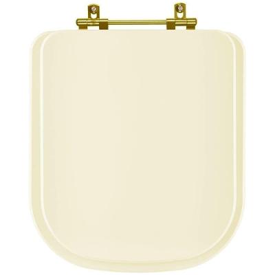 Assento Sanitário Quadra Quadrado Resina Plástica Parafusado Convencional Creme 40CM