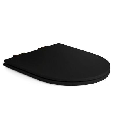 Assento Sanitário Carrara Alongado Resina Plástica Fechamento Suave Soft Close Preto Fosco 40CM