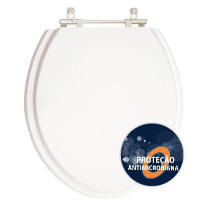 Assento Sanitário Fiore Alongado Resina Plástica Convencional Antibacteriano Branco Pontto Lavabo