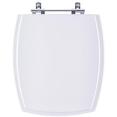 Assento Sanitário Anturius Alongado MDF Convencional Alumínio Anodizado Branco 40CM