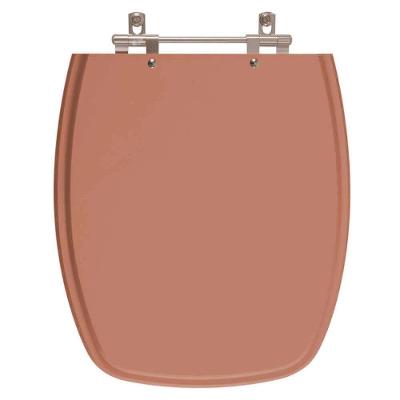 Assento Sanitário Stylus Alongado MDF Laqueado Coral com Fechamento Convencional Pontto Lavabo 40CM
