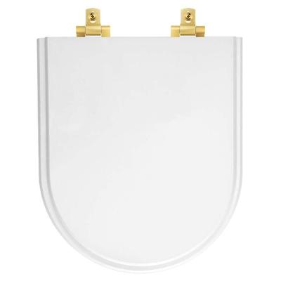 Assento Sanitário Duna Alongado MDF Fechamento Suave Branco Pontto Lavabo 40CM