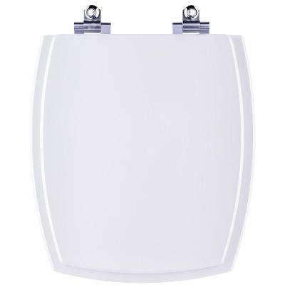 Assento Sanitário Anturius Alongado Laqueado Fechamento Suave Almofadado Branco 40CM