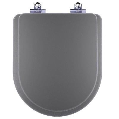 Assento Sanitário Smart Alongado Polipropileno Parafusado Fechamento Suave Cinza Pontto Lavabo 40CM