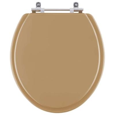 Assento Sanitário Oval Resina Plástica Alumínio Anodizado Almofadado Bege Pontto Lavabo 40CM