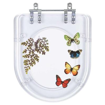 Assento Sanitário Luna Alongado Resina Plástica Parafusado Convencional Decorado Transparente Pontto