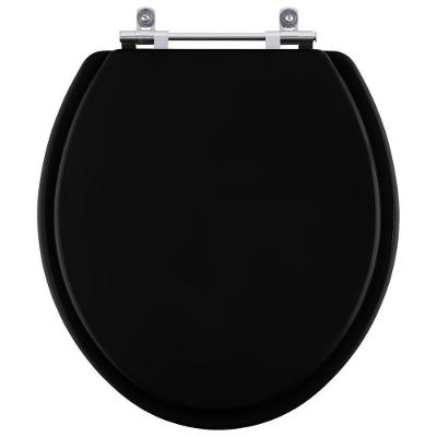 Assento Sanitário Flamingo Alongado MDF Fechamento Convencional Preto Pontto Lavabo 40CM