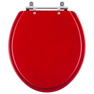 Assento Sanitário Convencional Oval MDF Fechamento Convencional Vermelho Pontto Lavabo 40CM